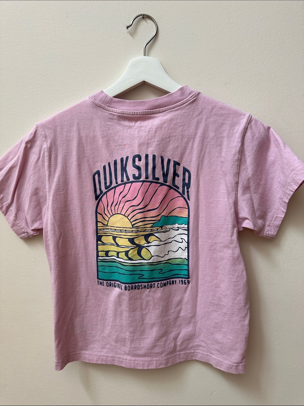 Quiksilver Pink Sunset Wave Graphic Tee